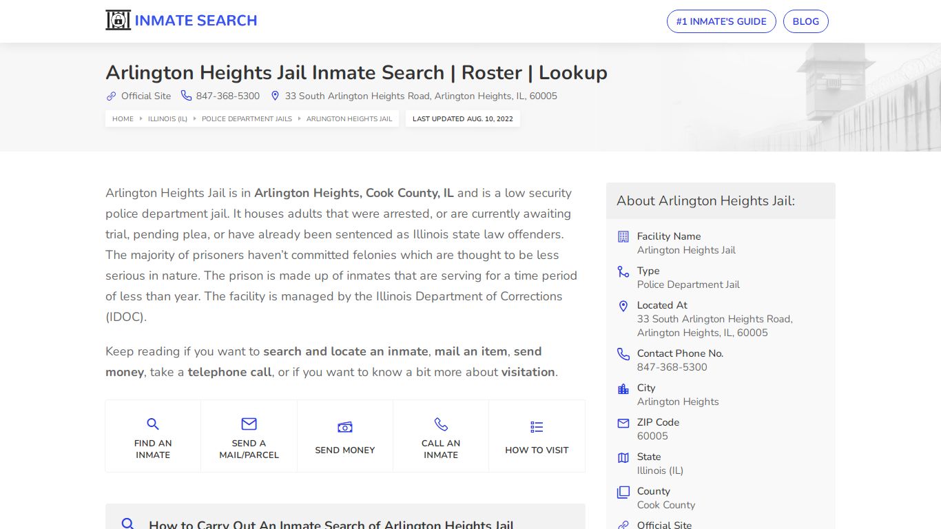 Arlington Heights Jail Inmate Search | Roster | Lookup
